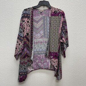 Wonderly Girls Kimono Cardigan Small Open Front Pink Purple Black White BOHO